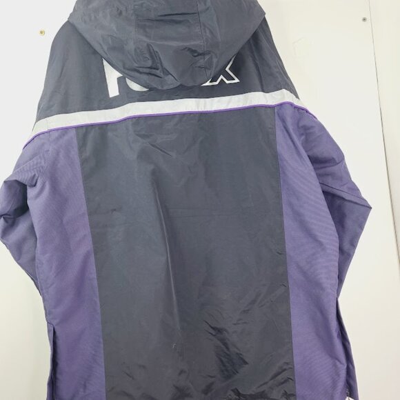 Fed Ex Men's Black Purple Herman Reflective Long Sleeve Hooded Rain Jacket Sz XL - Picture 3 of 7